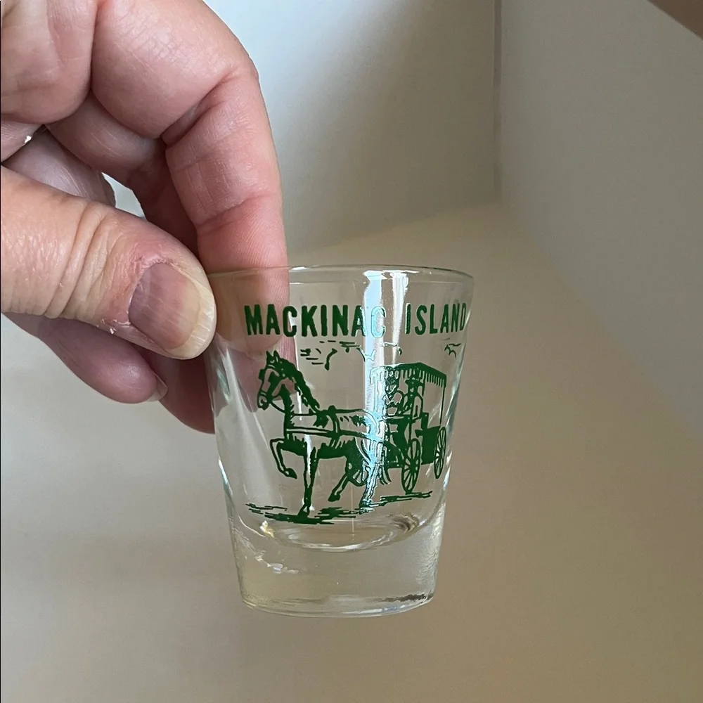Mackinac Island Green and Blue Shot Glass Set - Picture 2 of 3